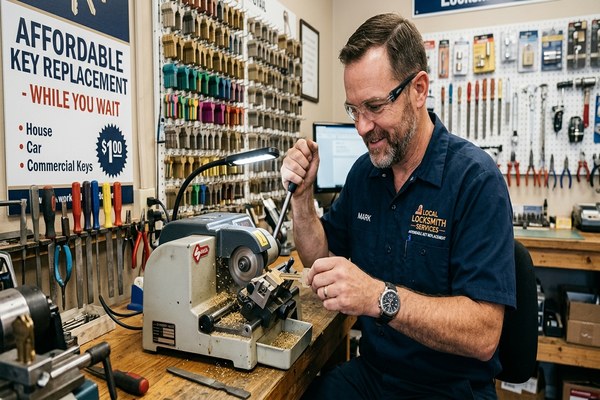 Car key replacement -- locksmith cutting and programming automotive key