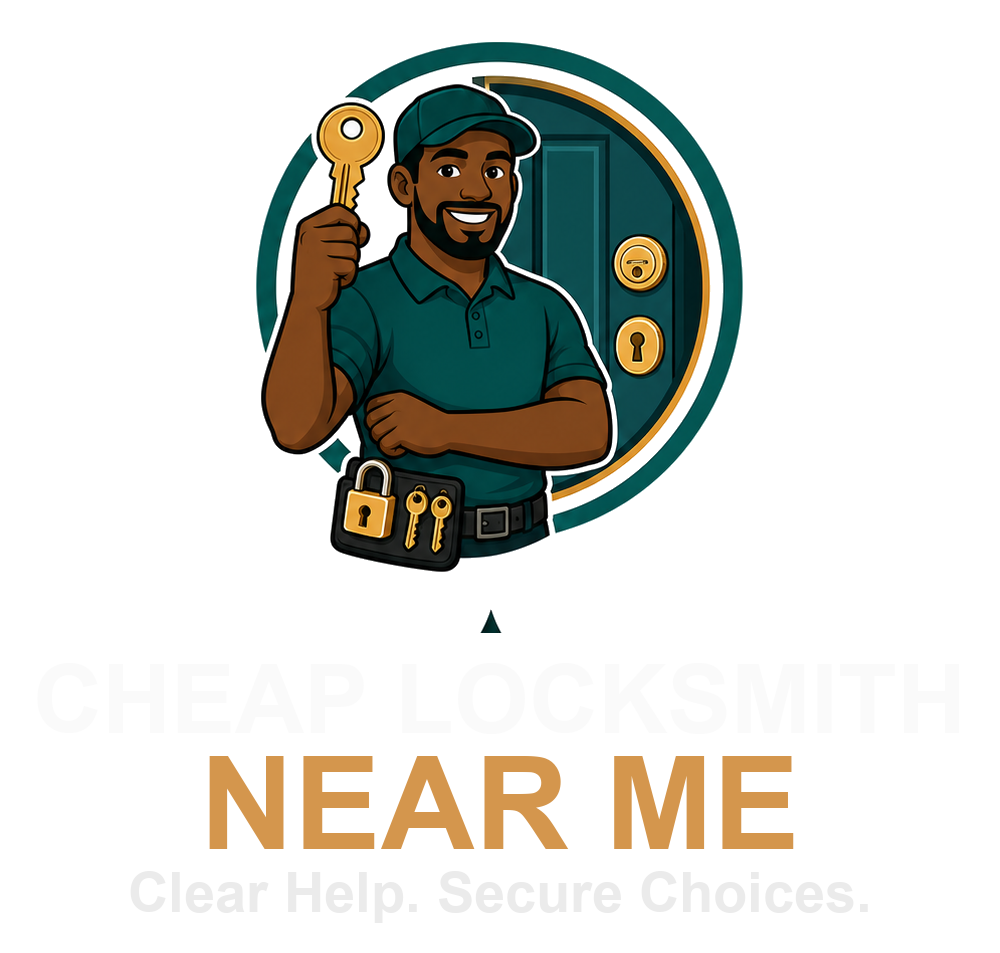 Cheap Locksmith Near Me mascot logo